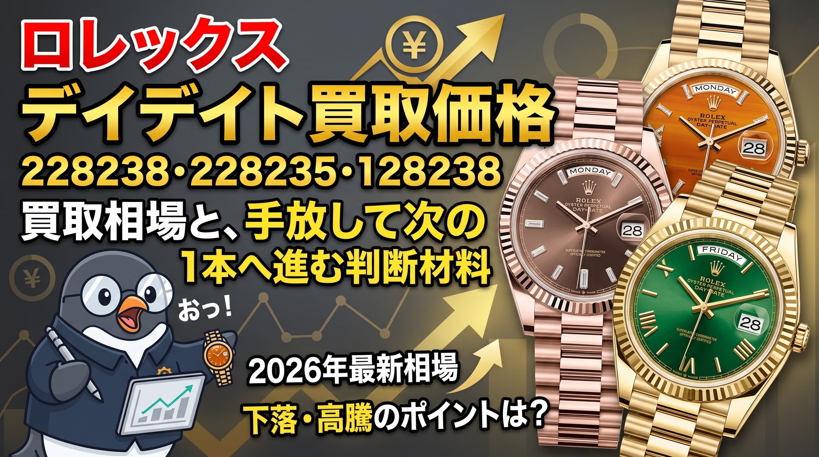 ロレックス デイデイト 買取価格|228238・228235・128238の買取相場と、手放して次の1本へ進む判断材料
