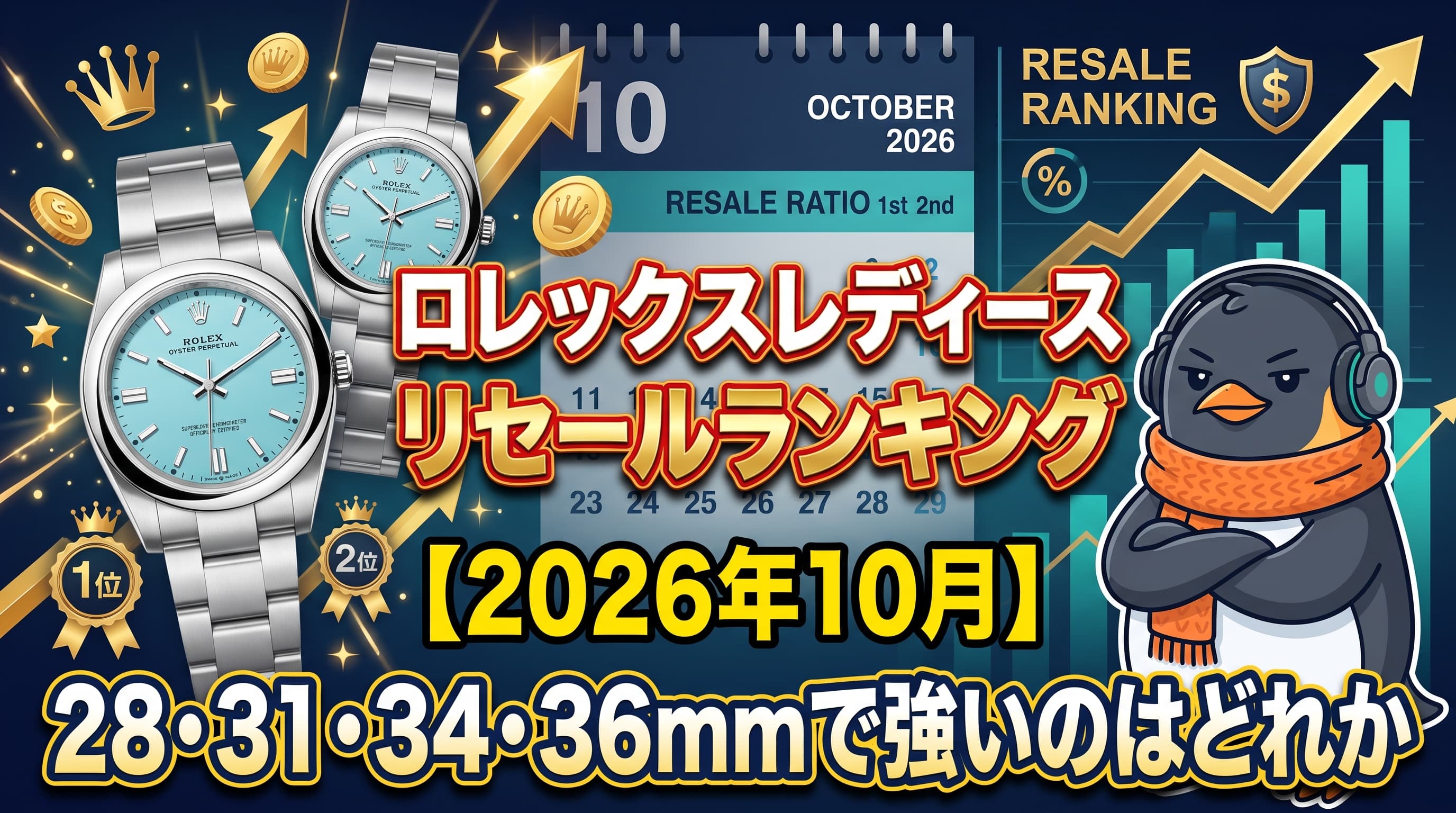 ロレックス レディース リセールランキング【2026年10月】28・31・34・36mmで強いのはどれか