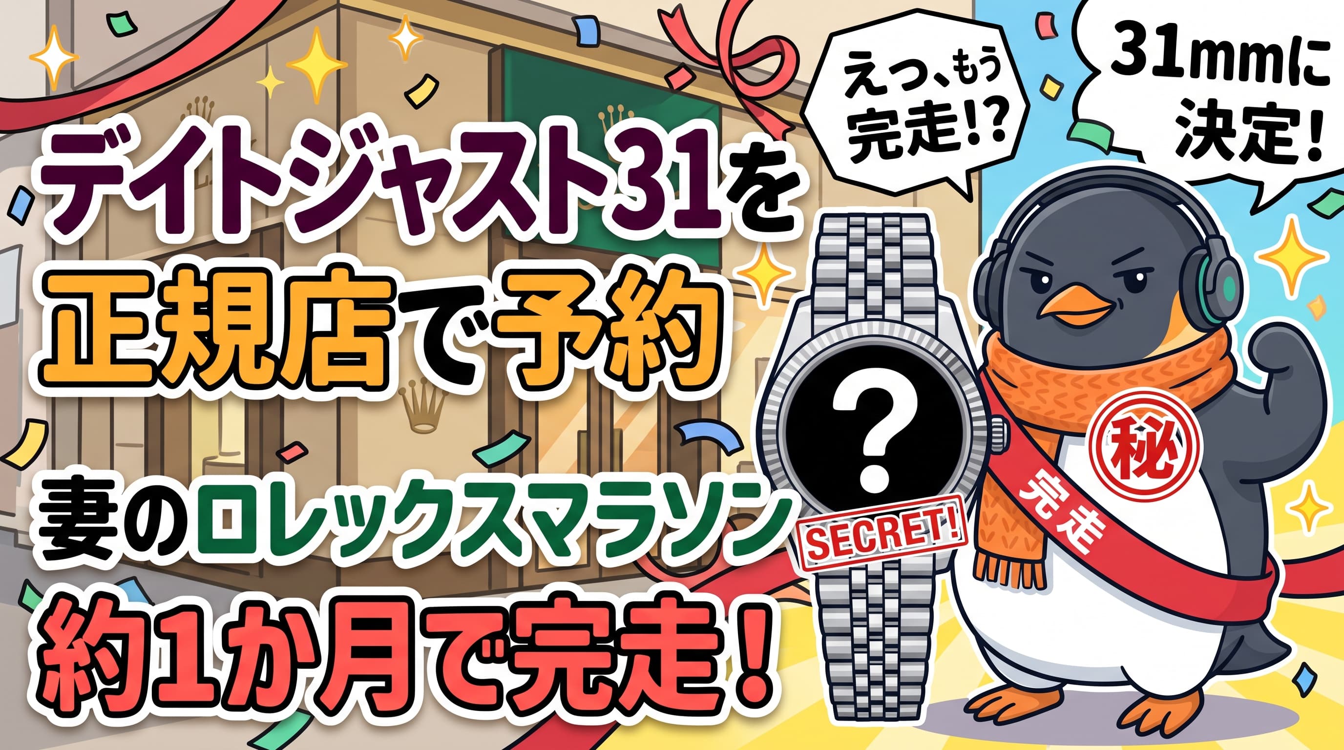 デイトジャスト31を正規店で予約|妻のロレックスマラソン約1か月で完走
